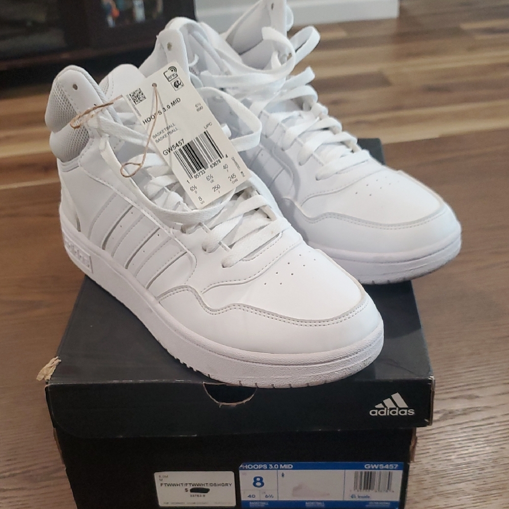 Adidas White Mid-Top Sneakers